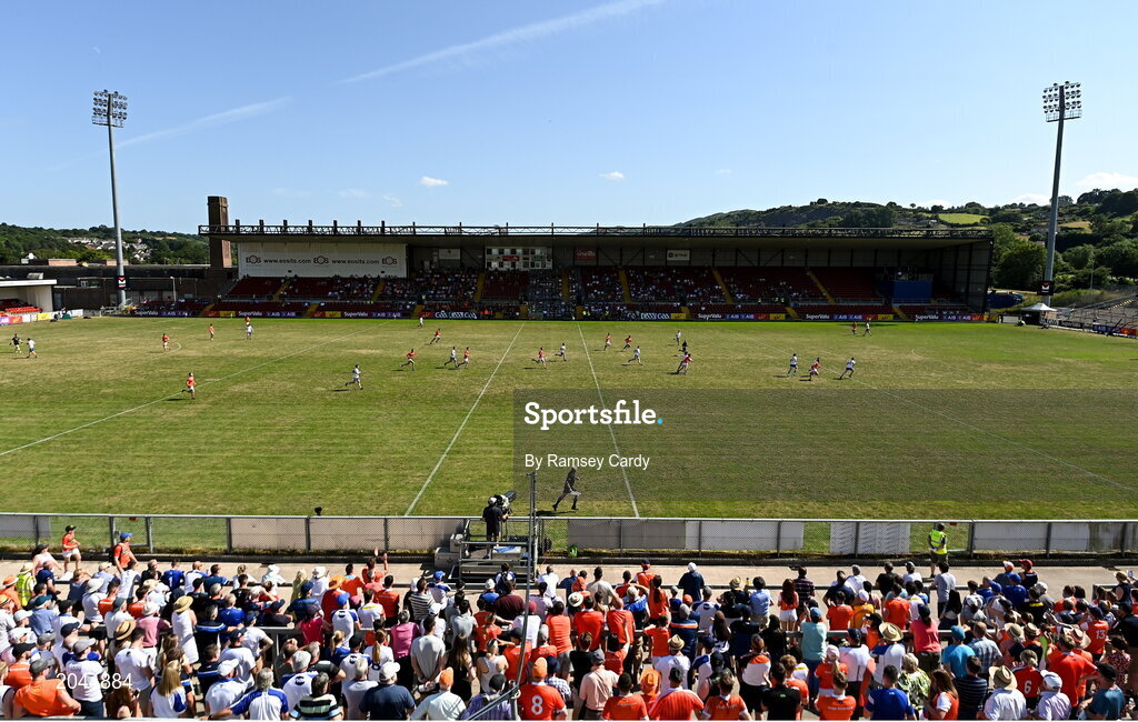 17 July 2021; A general view of action during the Ulster GAA Football Senior Championship Semi-Final match between Armagh and Monaghan at Páirc Esler in Newry, Down. Photo by Ramsey Cardy/Sportsfile