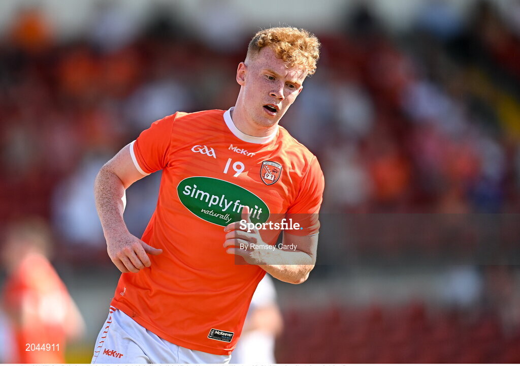 17 July 2021; Conor Turbitt of Armagh during the Ulster GAA Football Senior Championship Semi-Final match between Armagh and Monaghan at Páirc Esler in Newry, Down. Photo by Ramsey Cardy/Sportsfile