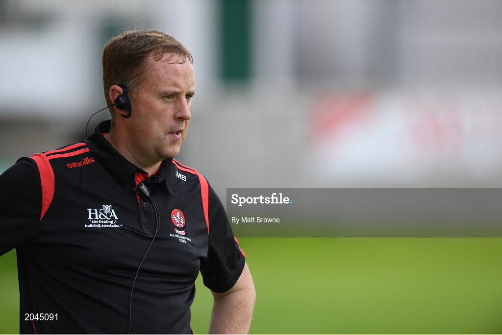 18 July 2021; Derry manager Martin Boyle during the 2020 Electric Ireland GAA Football All-Ireland Minor Championship Final match between Derry and Kerry at Bord Na Mona O’Connor Park in Tullamore. Photo by Matt Browne/Sportsfile