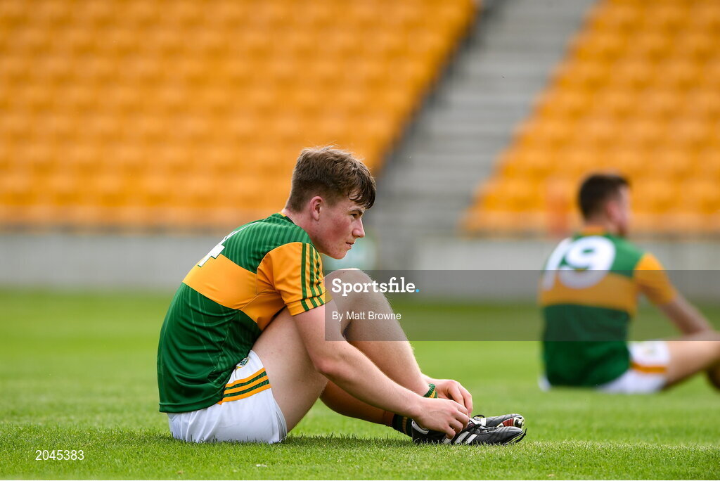 18 July 2021; Dara O'Callaghan of Kerry after the 2020 Electric Ireland GAA Football All-Ireland Minor Championship Final match between Derry and Kerry at Bord Na Mona O’Connor Park in Tullamore. Photo by Matt Browne/Sportsfile