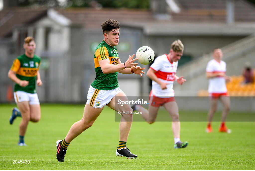 18 July 2021; Oisin Maunsell of Kerry during the 2020 Electric Ireland GAA Football All-Ireland Minor Championship Final match between Derry and Kerry at Bord Na Mona O’Connor Park in Tullamore. Photo by Matt Browne/Sportsfile
