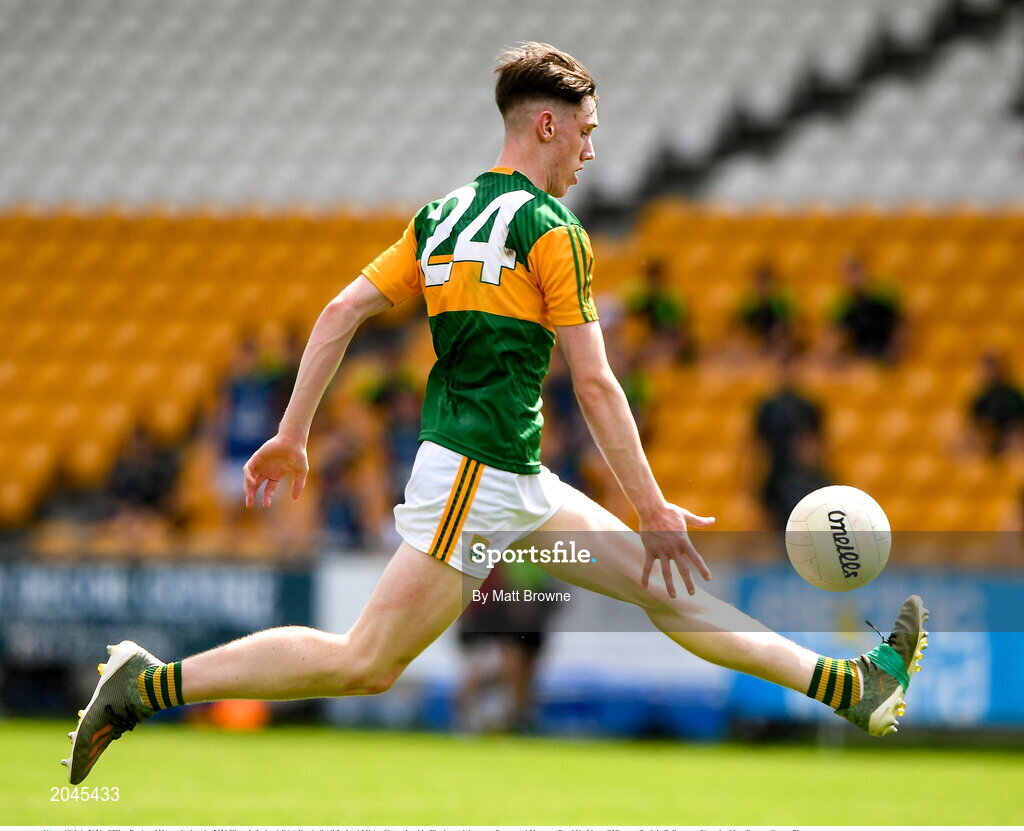 18 July 2021; Cillian Burke of Kerry during the 2020 Electric Ireland GAA Football All-Ireland Minor Championship Final match between Derry and Kerry at Bord Na Mona O’Connor Park in Tullamore. Photo by Matt Browne/Sportsfile