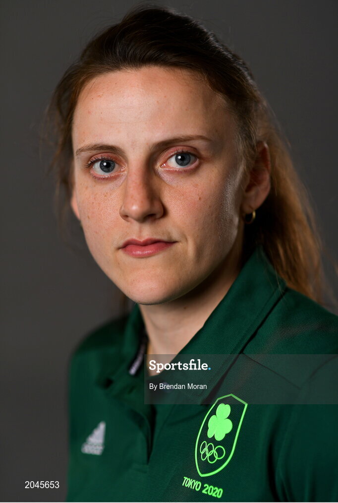 29 June 2021; Featherweight Michaela Walsh during a Tokyo 2020 Team Ireland Announcement for Boxing in the Sport Ireland Institute at the Sport Ireland Campus in Dublin.  Photo by Brendan Moran/Sportsfile