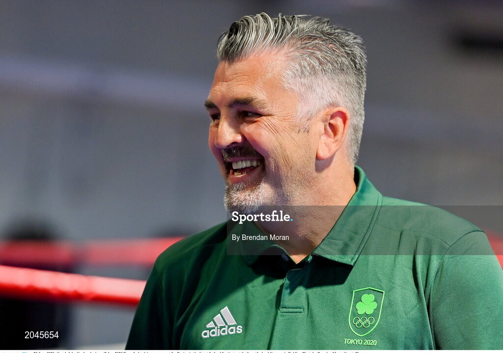 29 June 2021; Coach John Conlan during a Tokyo 2020 Team Ireland Announcement for Boxing in the Sport Ireland Institute at the Sport Ireland Campus in Dublin.  Photo by Brendan Moran/Sportsfile
