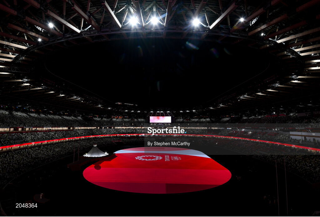 23 July 2021; A general view of the Olympic Stadium before the 2020 Tokyo Summer Olympic Games opening ceremony at the Olympic Stadium in Tokyo, Japan. Photo by Stephen McCarthy/Sportsfile