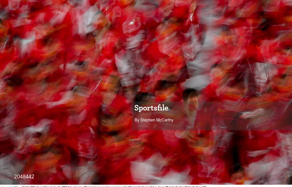 23 July 2021; Team China during the 2020 Tokyo Summer Olympic Games opening ceremony at the Olympic Stadium in Tokyo, Japan. Photo by Stephen McCarthy/Sportsfile