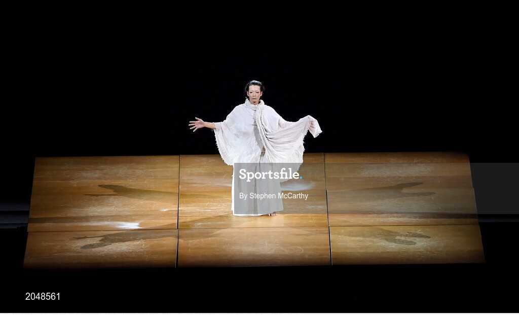 23 July 2021; Mirai Moriyama performs during the 2020 Tokyo Summer Olympic Games opening ceremony at the Olympic Stadium in Tokyo, Japan. Photo by Stephen McCarthy/Sportsfile