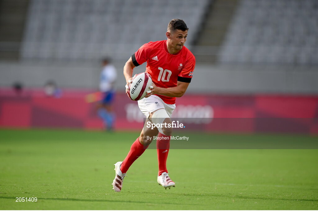 26 July 2021; Robbie Fergusson of Great Britain during the rugby sevens men's pool B match between Great Britain and Japan at the Tokyo Stadium during the 2020 Tokyo Summer Olympic Games in Tokyo, Japan. Photo by Stephen McCarthy/Sportsfile