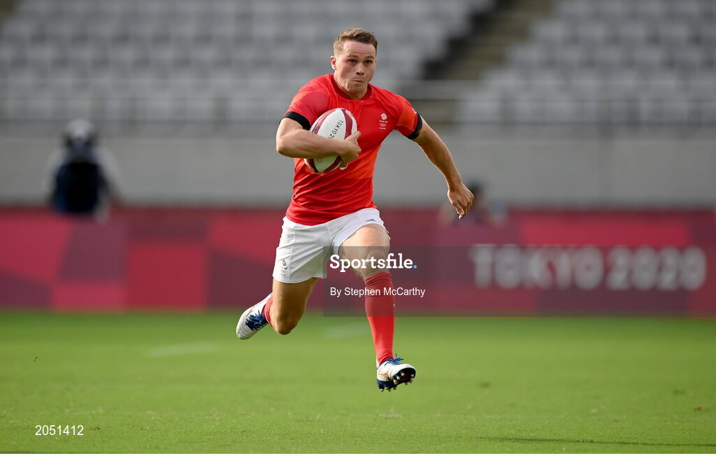 26 July 2021; Dan Bibby of Great Britain during the rugby sevens men's pool B match between Great Britain and Japan at the Tokyo Stadium during the 2020 Tokyo Summer Olympic Games in Tokyo, Japan. Photo by Stephen McCarthy/Sportsfile