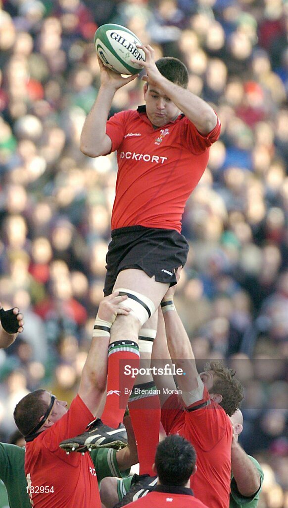 22 February 2004; Michael Owen, Wales. RBS 6 Nations Championship 2003-2004, Ireland v Wales, Lansdowne Road, Dublin. Picture credit; Brendan Moran / SPORTSFILE *EDI*