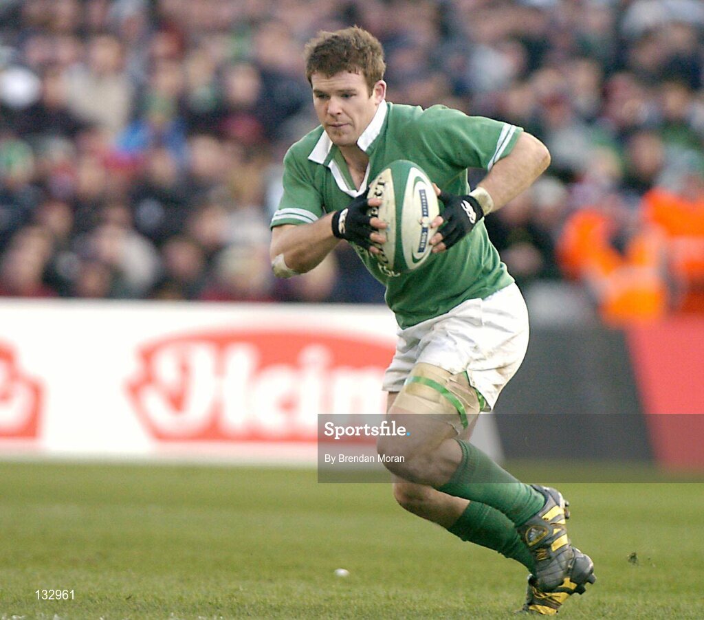 22 February 2004; Gordon D'Arcy, Ireland. RBS 6 Nations Championship 2003-2004, Ireland v Wales, Lansdowne Road, Dublin. Picture credit; Brendan Moran / SPORTSFILE *EDI*