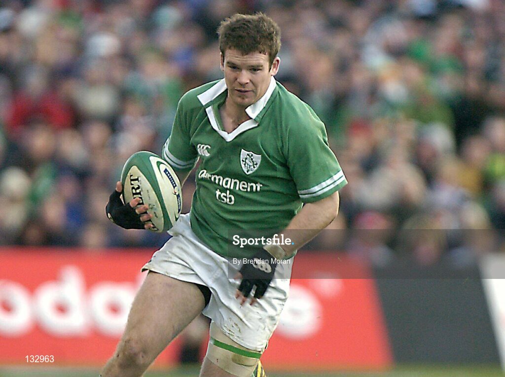 22 February 2004; Gordon D'Arcy, Ireland. RBS 6 Nations Championship 2003-2004, Ireland v Wales, Lansdowne Road, Dublin. Picture credit; Brendan Moran / SPORTSFILE *EDI*