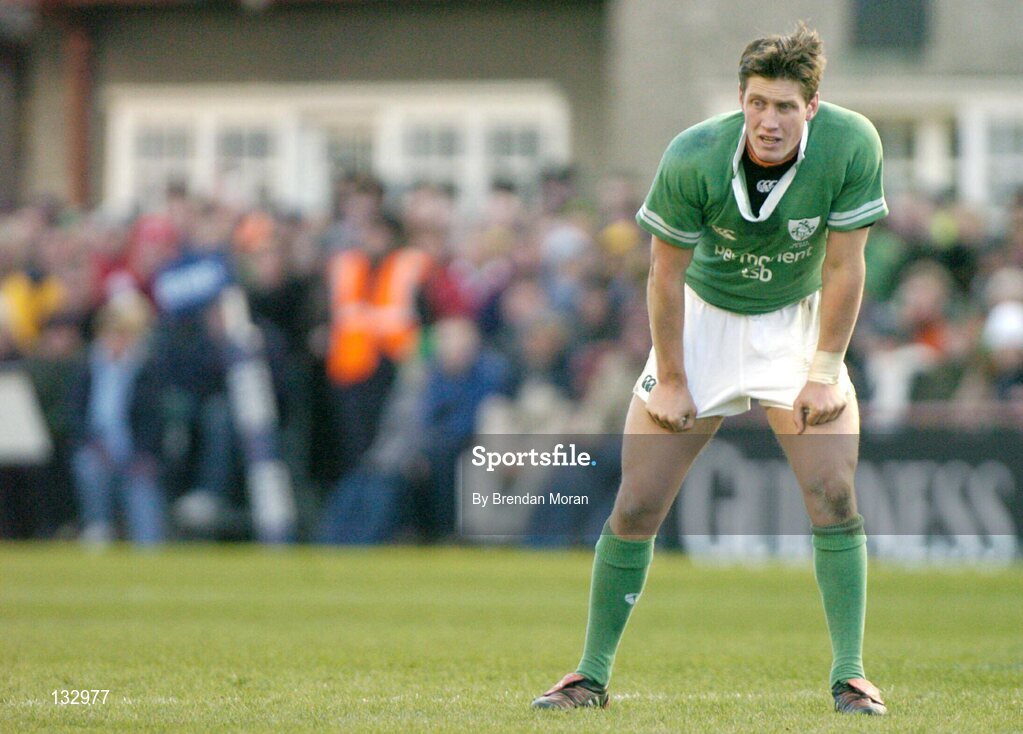 22 February 2004; Ronan O'Gara, Ireland. RBS 6 Nations Championship 2003-2004, Ireland v Wales, Lansdowne Road, Dublin. Picture credit; Brendan Moran / SPORTSFILE *EDI*