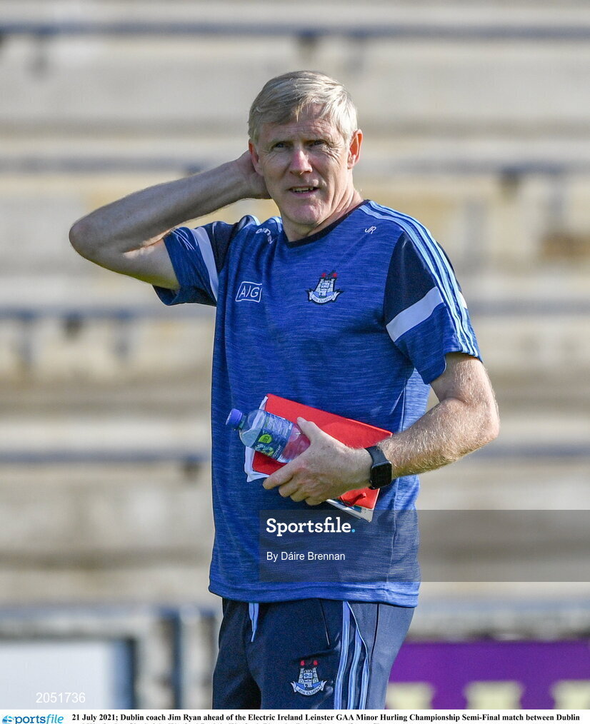 21 July 2021; Dublin coach Jim Ryan ahead of the Electric Ireland Leinster GAA Minor Hurling Championship Semi-Final match between Dublin and Wexford at Chadwicks Wexford Park in Wexford. Photo by Daire Brennan/Sportsfile