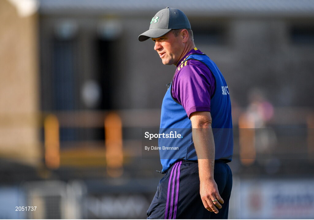 21 July 2021; Wexford manager Aidan O’Connor ahead of the Electric Ireland Leinster GAA Minor Hurling Championship Semi-Final match between Dublin and Wexford at Chadwicks Wexford Park in Wexford. Photo by Daire Brennan/Sportsfile
