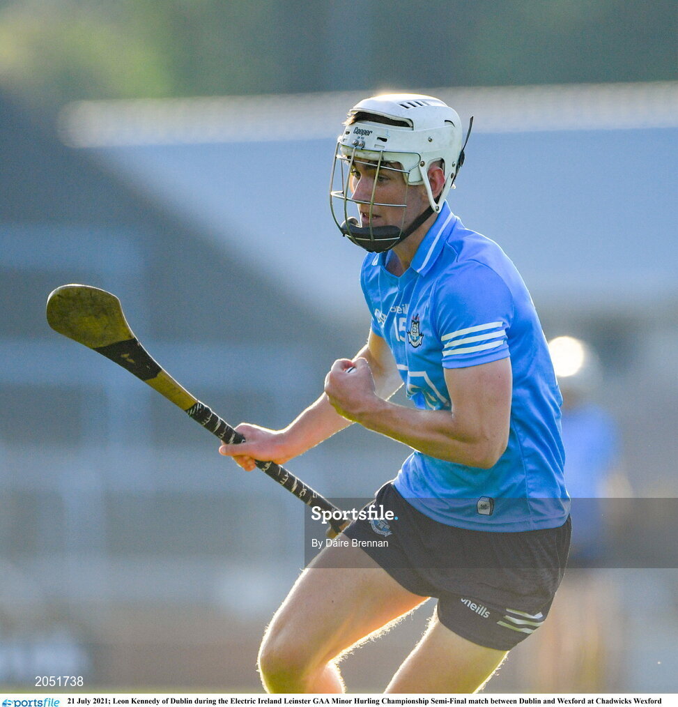 21 July 2021; Leon Kennedy of Dublin during the Electric Ireland Leinster GAA Minor Hurling Championship Semi-Final match between Dublin and Wexford at Chadwicks Wexford Park in Wexford. Photo by Daire Brennan/Sportsfile