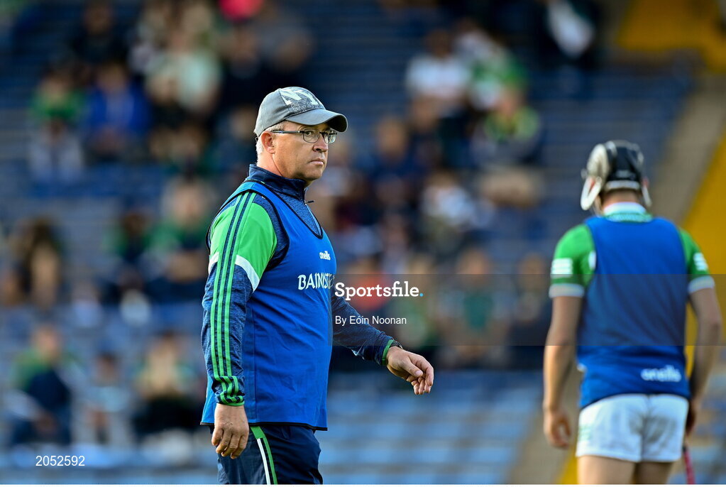 27 July 2021; Limerick manager Diarmuid Mullins before the Electric Ireland Munster GAA Minor Hurling Championship Semi-Final match between Limerick and Cork at Semple Stadium in Thurles, Tipperary. Photo by Eóin Noonan/Sportsfile