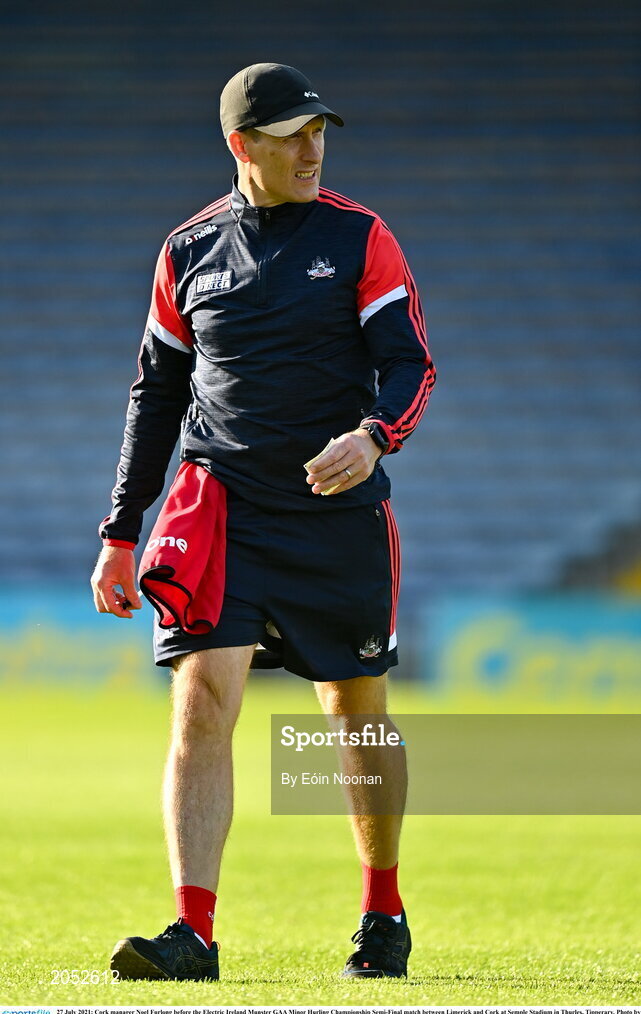 27 July 2021; Cork manager Noel Furlong before the Electric Ireland Munster GAA Minor Hurling Championship Semi-Final match between Limerick and Cork at Semple Stadium in Thurles, Tipperary. Photo by Eóin Noonan/Sportsfile