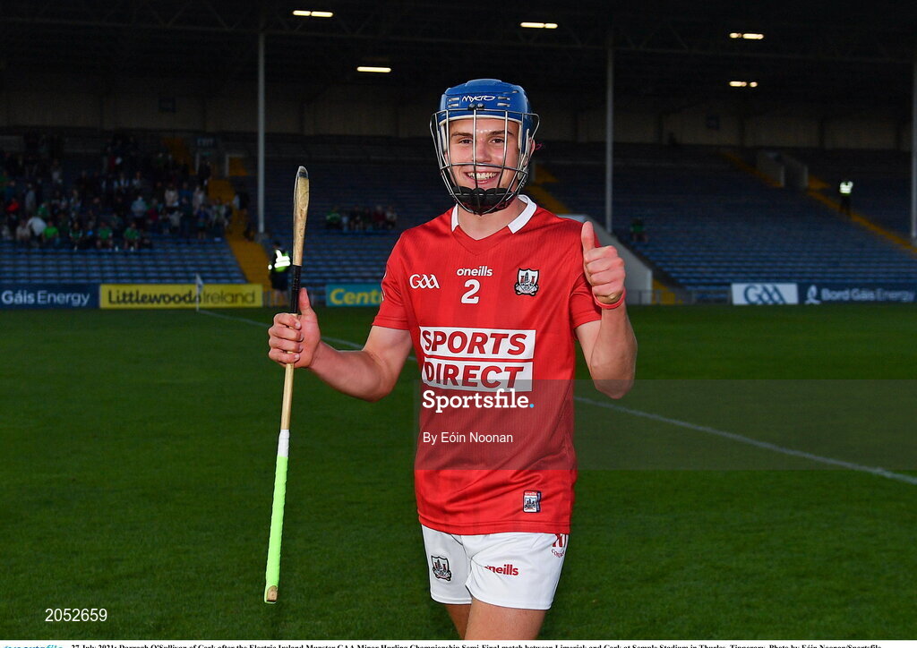27 July 2021; Darragh O'Sullivan of Cork after the Electric Ireland Munster GAA Minor Hurling Championship Semi-Final match between Limerick and Cork at Semple Stadium in Thurles, Tipperary. Photo by Eóin Noonan/Sportsfile