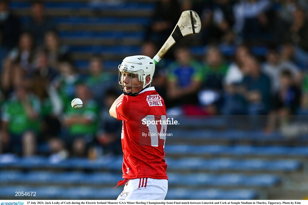 27 July 2021; Jack Leahy of Cork during the Electric Ireland Munster GAA Minor Hurling Championship Semi-Final match between Limerick and Cork at Semple Stadium in Thurles, Tipperary. Photo by Eóin Noonan/Sportsfile
