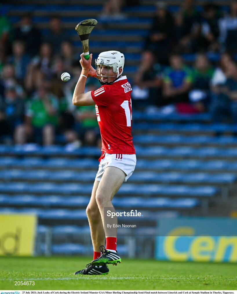 27 July 2021; Jack Leahy of Cork during the Electric Ireland Munster GAA Minor Hurling Championship Semi-Final match between Limerick and Cork at Semple Stadium in Thurles, Tipperary. Photo by Eóin Noonan/Sportsfile