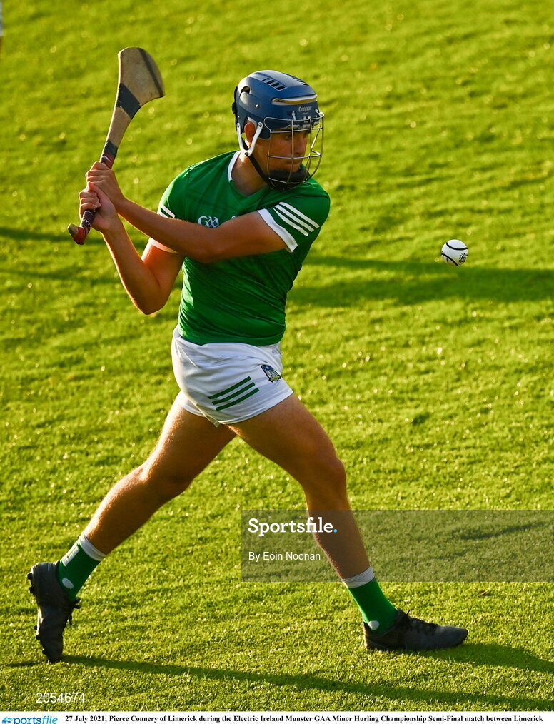 27 July 2021; Pierce Connery of Limerick during the Electric Ireland Munster GAA Minor Hurling Championship Semi-Final match between Limerick and Cork at Semple Stadium in Thurles, Tipperary. Photo by Eóin Noonan/Sportsfile