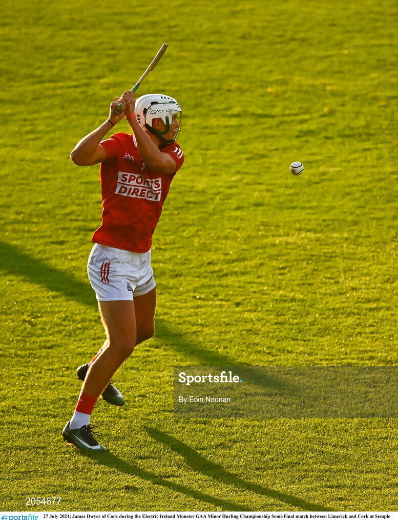 27 July 2021; James Dwyer of Cork during the Electric Ireland Munster GAA Minor Hurling Championship Semi-Final match between Limerick and Cork at Semple Stadium in Thurles, Tipperary. Photo by Eóin Noonan/Sportsfile