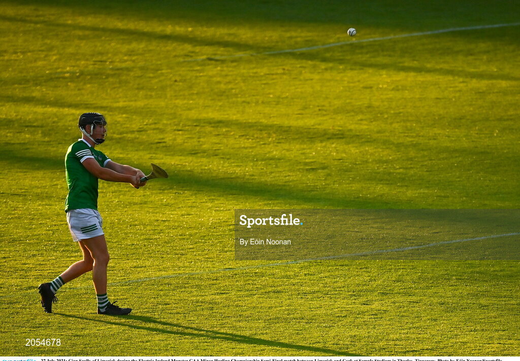 27 July 2021; Cian Scully of Limerick during the Electric Ireland Munster GAA Minor Hurling Championship Semi-Final match between Limerick and Cork at Semple Stadium in Thurles, Tipperary. Photo by Eóin Noonan/Sportsfile