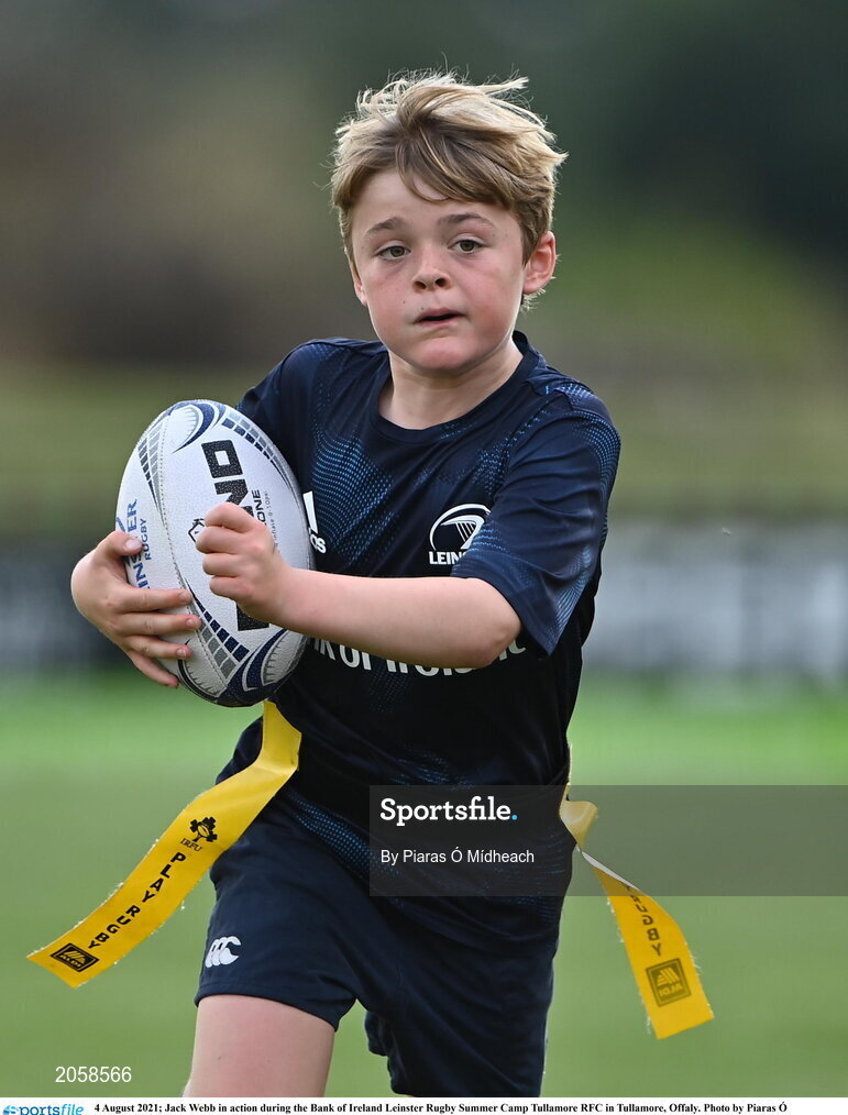 4 August 2021; Jack Webb in action during the Bank of Ireland Leinster Rugby Summer Camp Tullamore RFC in Tullamore, Offaly. Photo by Piaras Ó Mídheach/Sportsfile