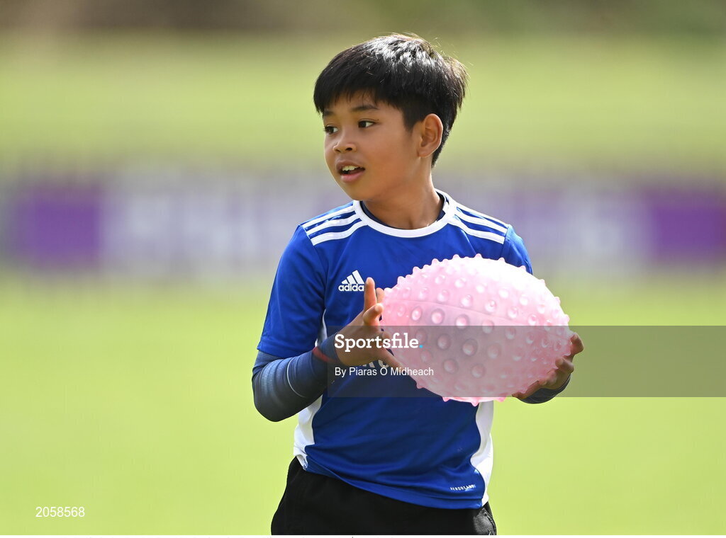 4 August 2021; Jay McCann in action during the Bank of Ireland Leinster Rugby Summer Camp Tullamore RFC in Tullamore, Offaly. Photo by Piaras Ó Mídheach/Sportsfile