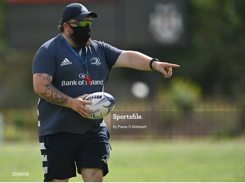 4 August 2021; Coach Dylan Quinn during the Bank of Ireland Leinster Rugby Summer Camp Tullamore RFC in Tullamore, Offaly. Photo by Piaras Ó Mídheach/Sportsfile