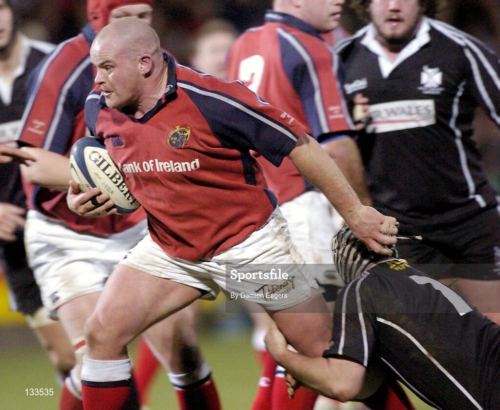 27 February 2004; Gordan McIlwham, Munster, in action against Steve Tandy, Neath Swansea. Celtic League 2003-2004, Division 1, Munster v Neath Swansea, Musgrave Park, Cork. Picture credit; Damien Eagers / SPORTSFILE *EDI*