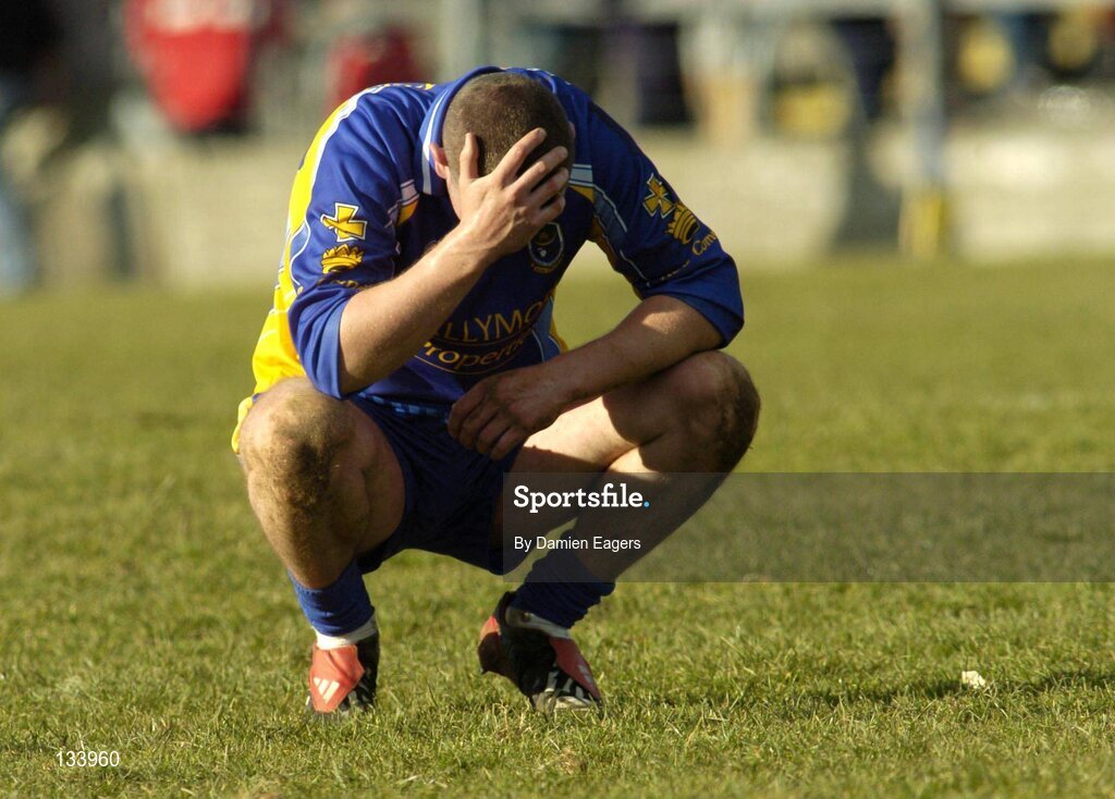 7 March 2004; Roscommon's Seamus O'Neill pictured after defeat to Donegal. Allianz Football League 2004, Division 2A, Round 4, Roscommon v Donegal, Dr. Hyde Park, Co. Roscommon. Picture credit; Damien Eagers / SPORTSFILE *EDI*
