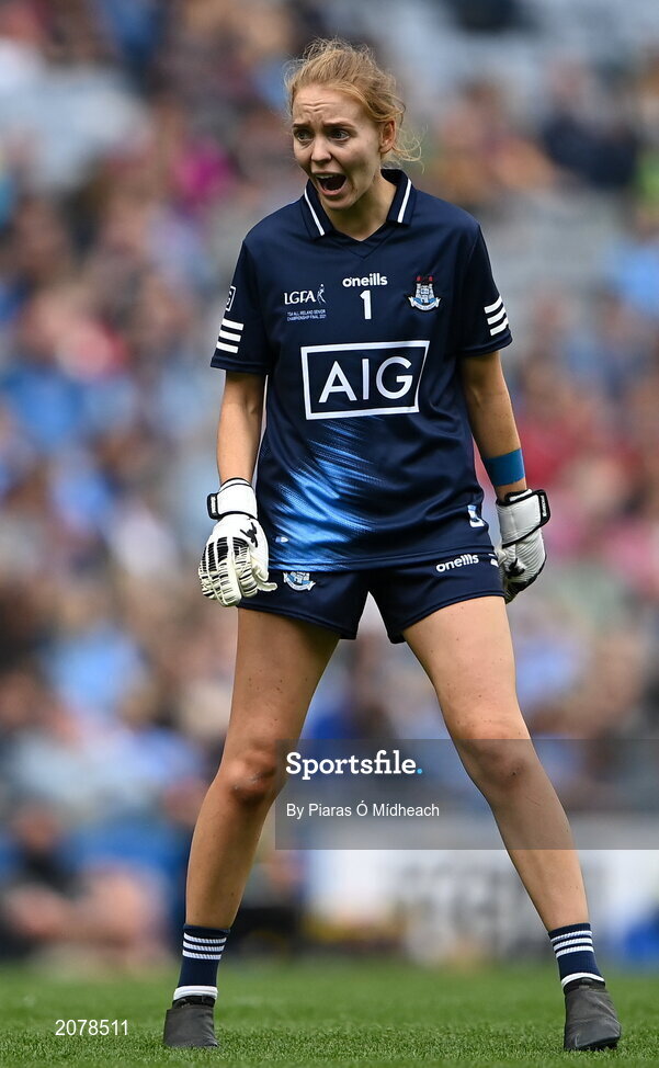 5 September 2021; Dublin goalkeeper Ciara Trant during the TG4 All-Ireland Ladies Senior Football Championship Final match between Dublin and Meath at Croke Park in Dublin. Photo by Piaras Ó Mídheach/Sportsfile