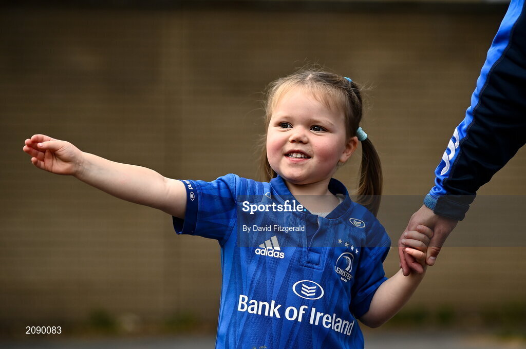 25 September 2021; Leinster supporter Beth Farrell, age 4, from Drogheda prior to the United Rugby Championship match between Leinster and Vodacom Bulls at Aviva Stadium in Dublin. Photo by David Fitzgerald/Sportsfile