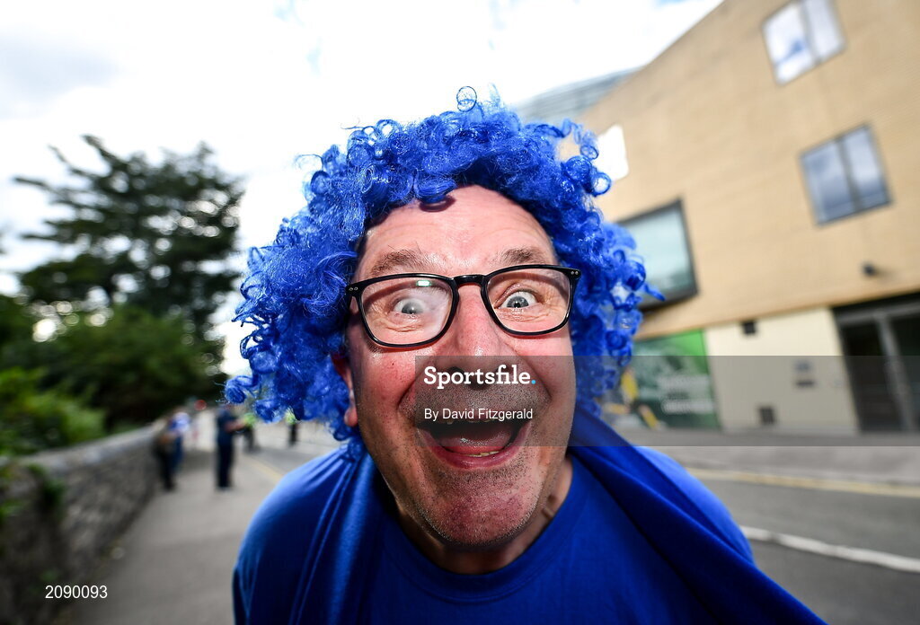25 September 2021; Leinster supporter John Martin from Castleknock, Dublin prior to the United Rugby Championship match between Leinster and Vodacom Bulls at Aviva Stadium in Dublin. Photo by David Fitzgerald/Sportsfile