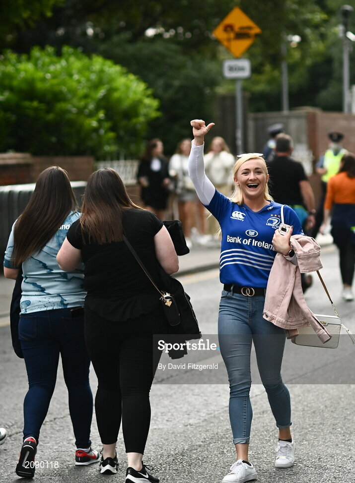 25 September 2021; Dublin ladies footballer Carla Rowe prior to the United Rugby Championship match between Leinster and Vodacom Bulls at Aviva Stadium in Dublin. Photo by David Fitzgerald/Sportsfile