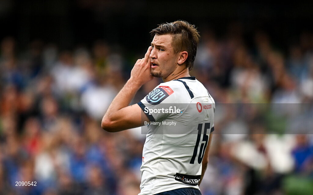 25 September 2021; David Kriel of Vodacom Bulls during the United Rugby Championship match between Leinster and Vodacom Bulls at the Aviva Stadium in Dublin. Photo by Harry Murphy/Sportsfile