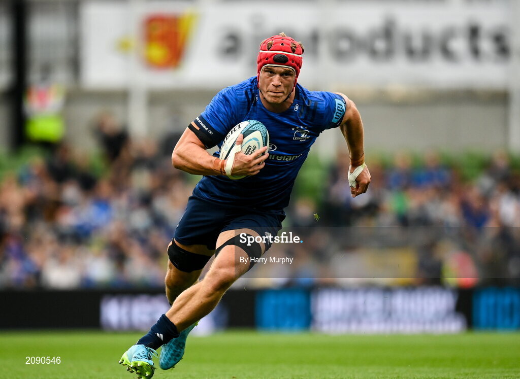 25 September 2021; Josh van der Flier of Leinster during the United Rugby Championship match between Leinster and Vodacom Bulls at the Aviva Stadium in Dublin. Photo by Harry Murphy/Sportsfile