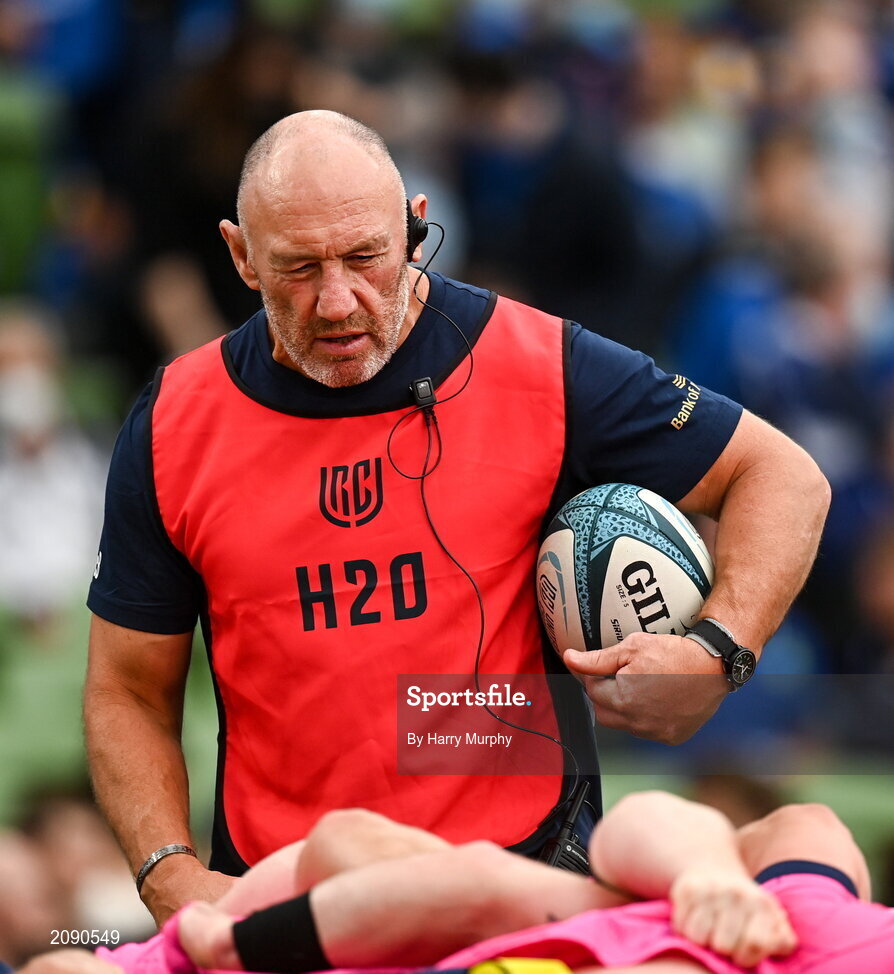 25 September 2021; Leinster forwards and scrum coach Robin McBryde before the United Rugby Championship match between Leinster and Vodacom Bulls at the Aviva Stadium in Dublin. Photo by Harry Murphy/Sportsfile