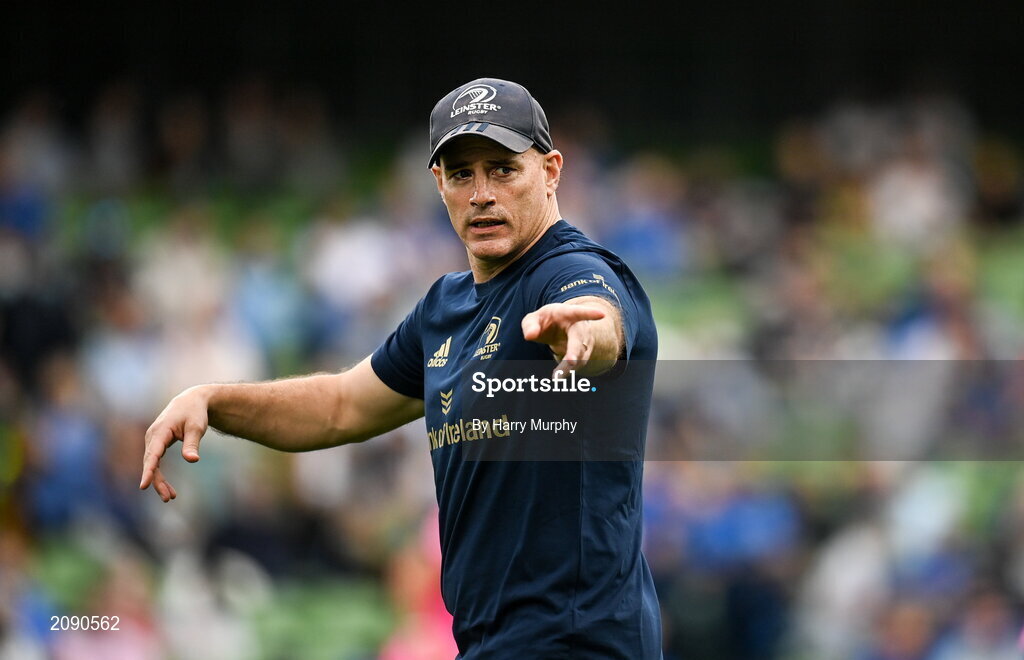 25 September 2021; Leinster backs coach Felipe Contepomi during the United Rugby Championship match between Leinster and Vodacom Bulls at the Aviva Stadium in Dublin. Photo by Harry Murphy/Sportsfile