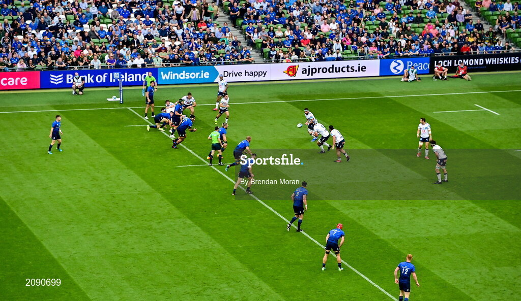 25 September 2021; A general view of the action during the United Rugby Championship match between Leinster and Vodacom Bulls at Aviva Stadium in Dublin. Photo by Brendan Moran/Sportsfile
