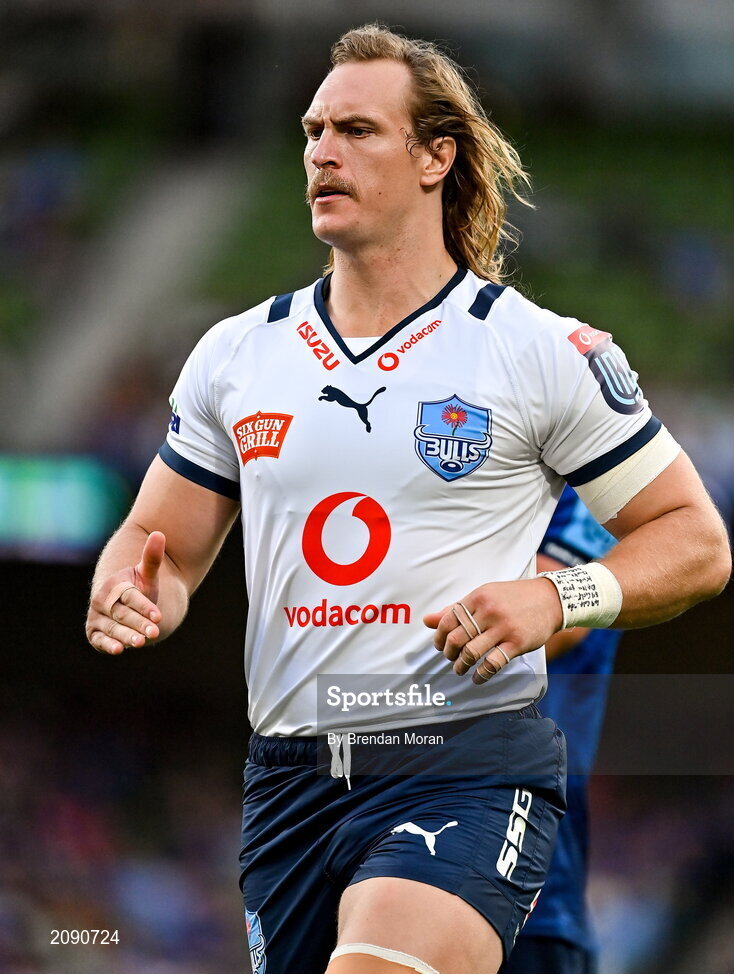 25 September 2021; Jacques du Plessis of Vodacom Bulls during the United Rugby Championship match between Leinster and Vodacom Bulls at Aviva Stadium in Dublin. Photo by Brendan Moran/Sportsfile