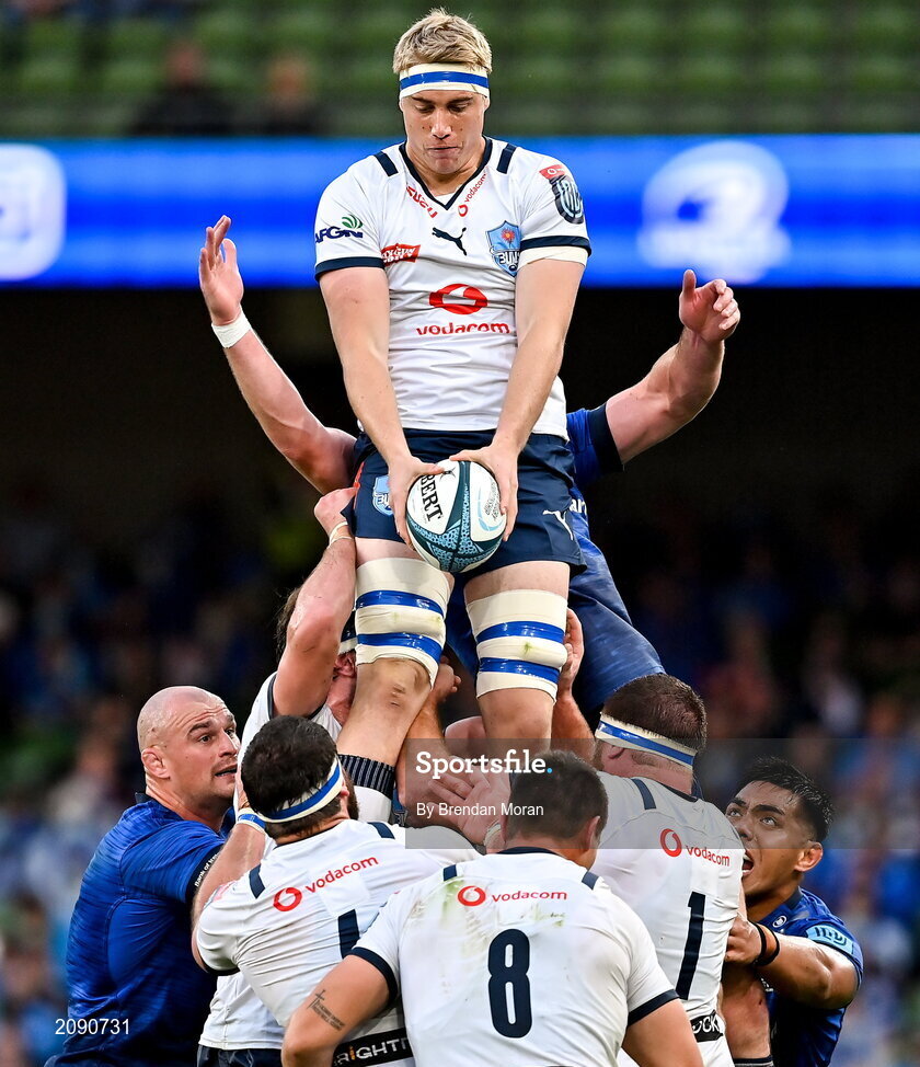 25 September 2021; Janko Swanepoel of Vodacom Bulls during the United Rugby Championship match between Leinster and Vodacom Bulls at Aviva Stadium in Dublin. Photo by Brendan Moran/Sportsfile