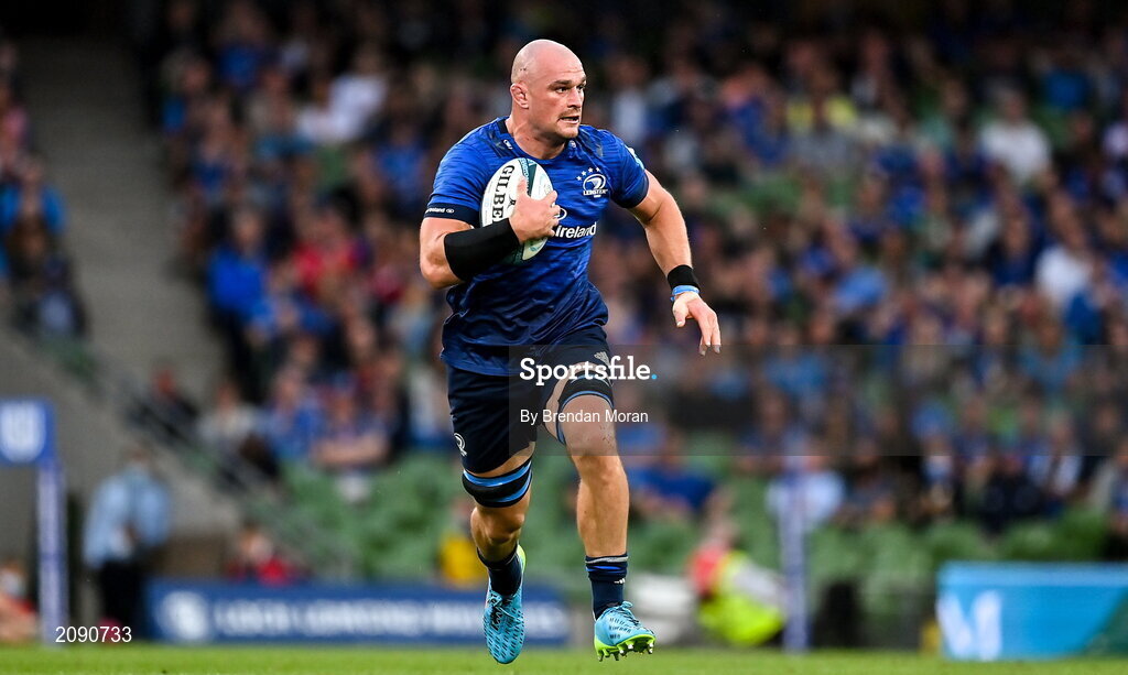 25 September 2021; Rhys Ruddock of Leinster during the United Rugby Championship match between Leinster and Vodacom Bulls at Aviva Stadium in Dublin. Photo by Brendan Moran/Sportsfile