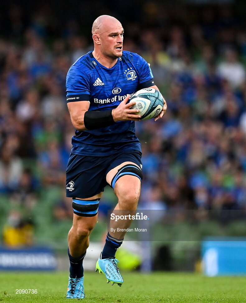 25 September 2021; Rhys Ruddock of Leinster during the United Rugby Championship match between Leinster and Vodacom Bulls at Aviva Stadium in Dublin. Photo by Brendan Moran/Sportsfile