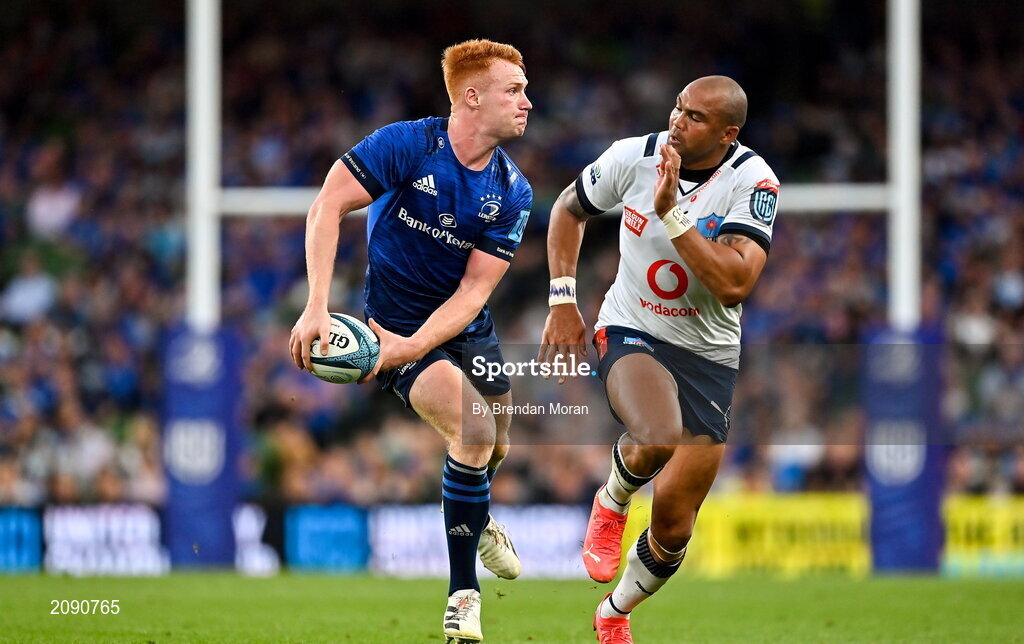 25 September 2021; Ryan Baird of Leinster during the United Rugby Championship match between Leinster and Vodacom Bulls at Aviva Stadium in Dublin. Photo by Brendan Moran/Sportsfile