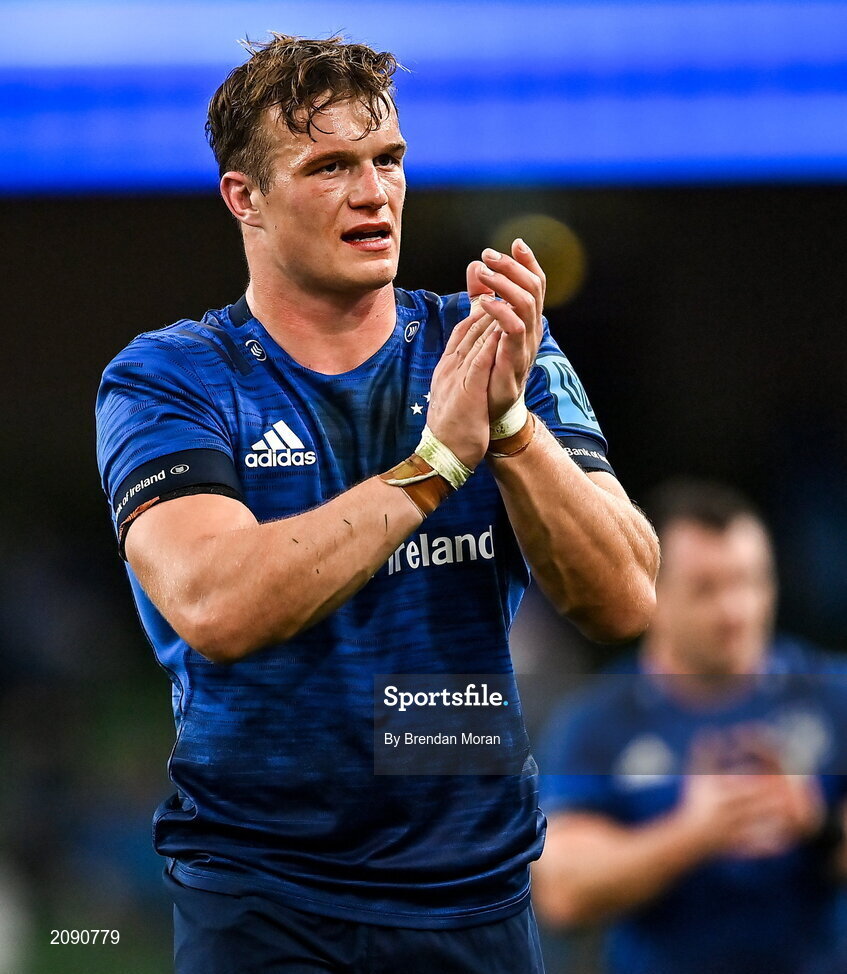 25 September 2021; Josh van der Flier of Leinster after the United Rugby Championship match between Leinster and Vodacom Bulls at Aviva Stadium in Dublin. Photo by Brendan Moran/Sportsfile