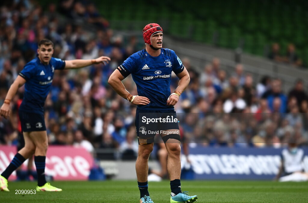 25 September 2021; Josh van der Flier of Leinster during the United Rugby Championship match between Leinster and Vodacom Bulls at Aviva Stadium in Dublin.  Photo by David Fitzgerald/Sportsfile