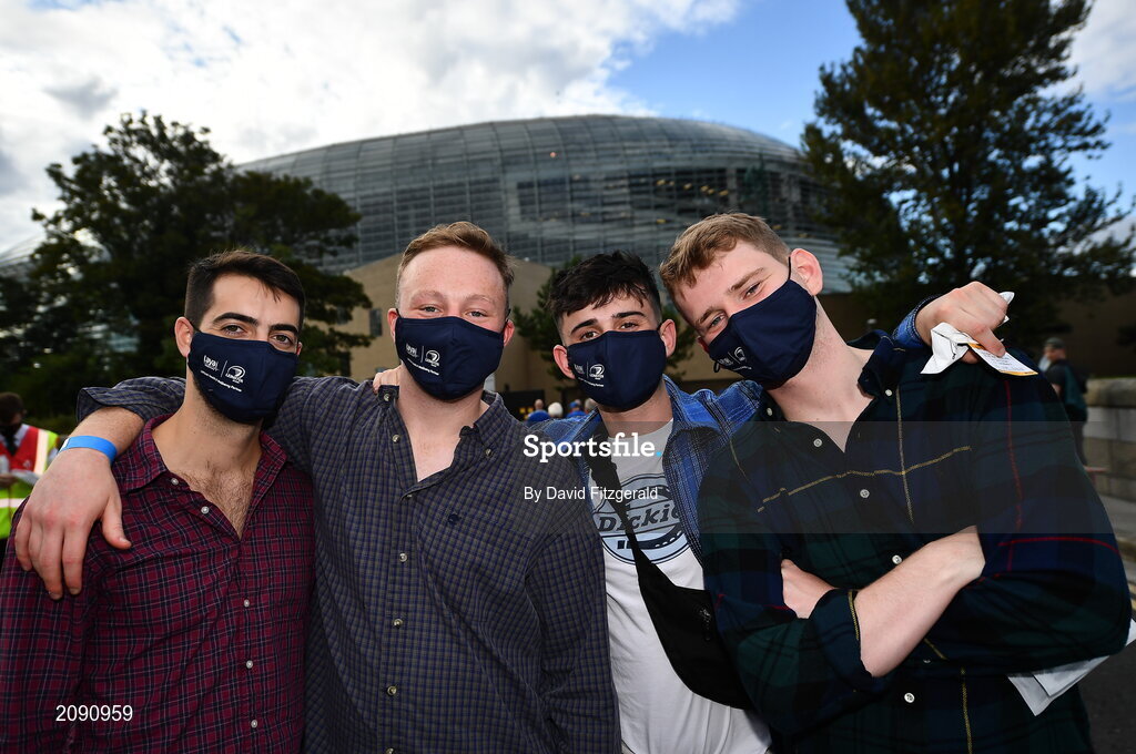 25 September 2021; Laya healthcare masks are seen outside the stadium prior to the United Rugby Championship match between Leinster and Vodacom Bulls at Aviva Stadium in Dublin.  Photo by David Fitzgerald/Sportsfile